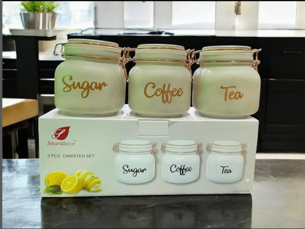 Smartdecor 3-Piece Glass Canister Set for Kitchen Storage